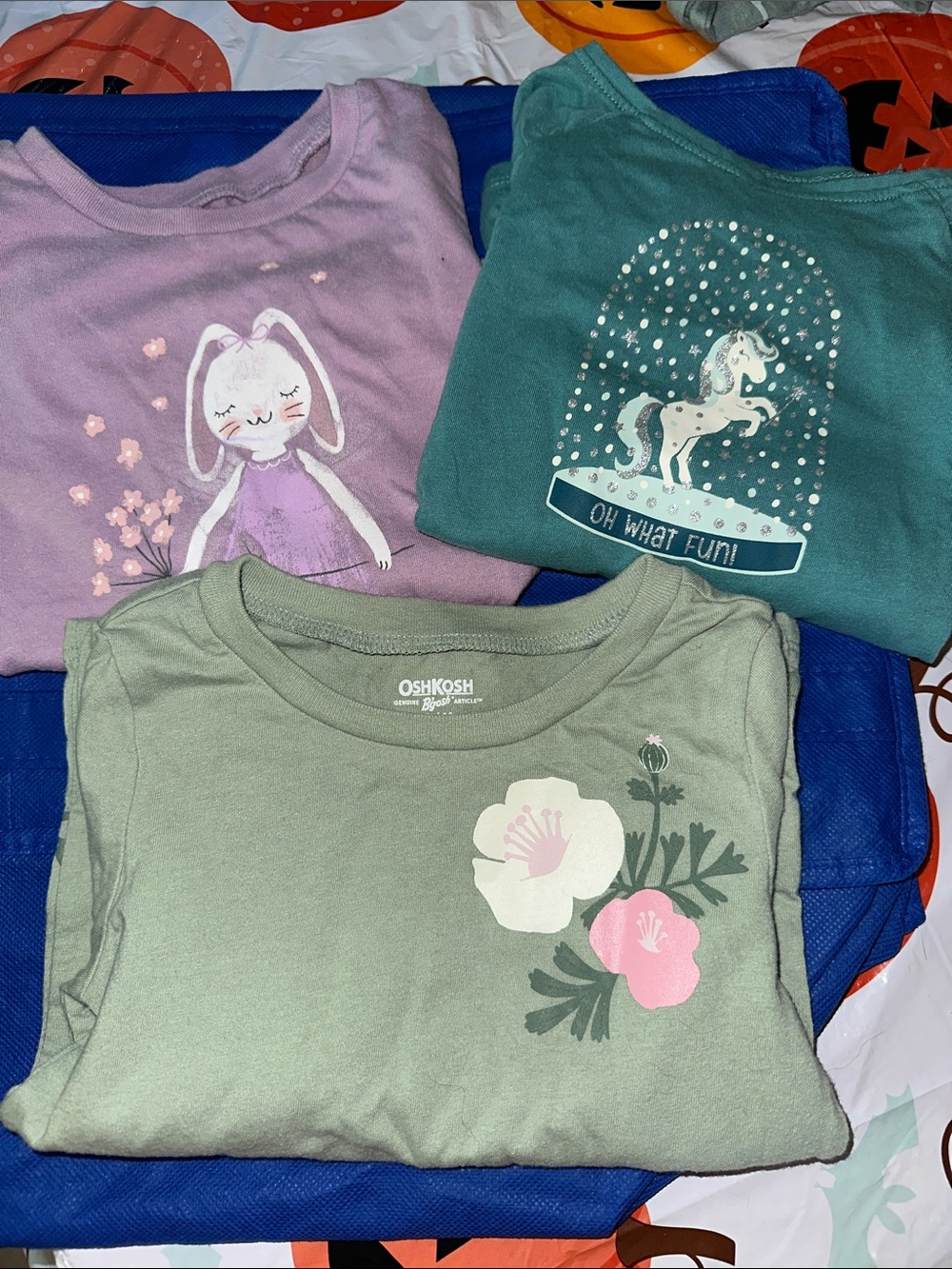 OshKosh B'gosh Girls' Short Sleeve Tees - Green, Lavender, Teal